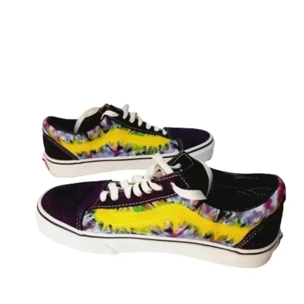 Vans Old Skool Tie Dye Sneakers Rainbow Stripe Mens 5 Womens 6.5 Unisex